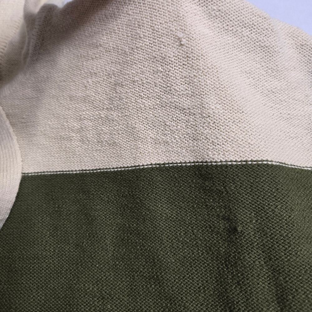 Madewell Clairview Hoodie Sweater, Cream/Olive Green, Cotton, Size XXS - Picture 10 of 10